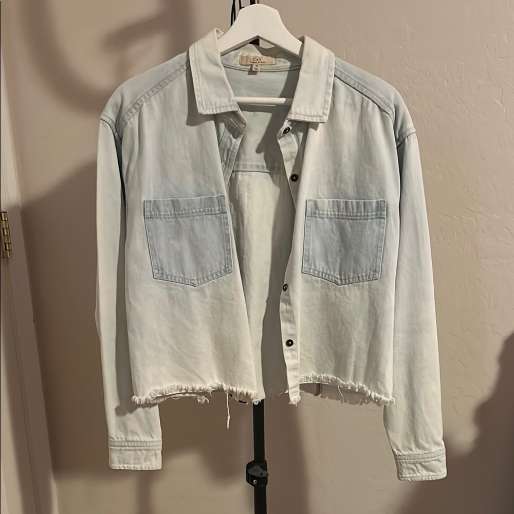 Chelsea & Violet Blue Jean Jacket Cropped Boxy Fit